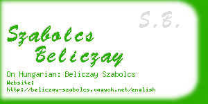szabolcs beliczay business card